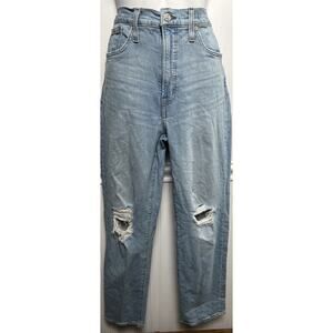 Madewell The Perfect Vintage Straight Leg Rip Knee Danby Blue Jeans 28 (30x29)
